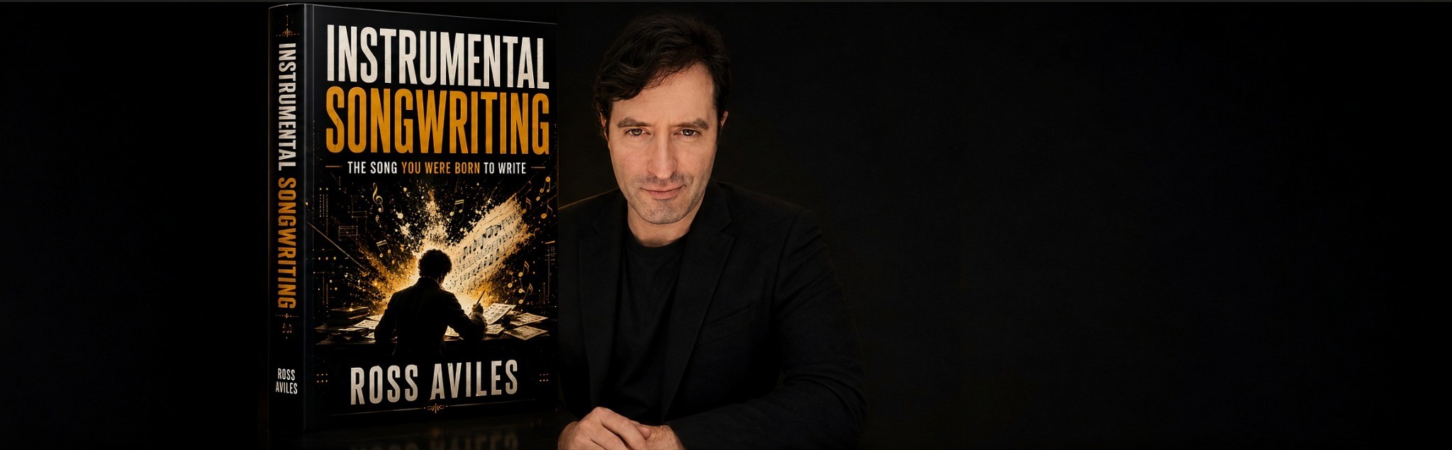 Ross Aviles with the Instrumental Songwriting book